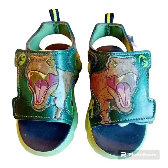 Jurassic World Little Boys Light Up Sandals-7 - Picture 1 of 5